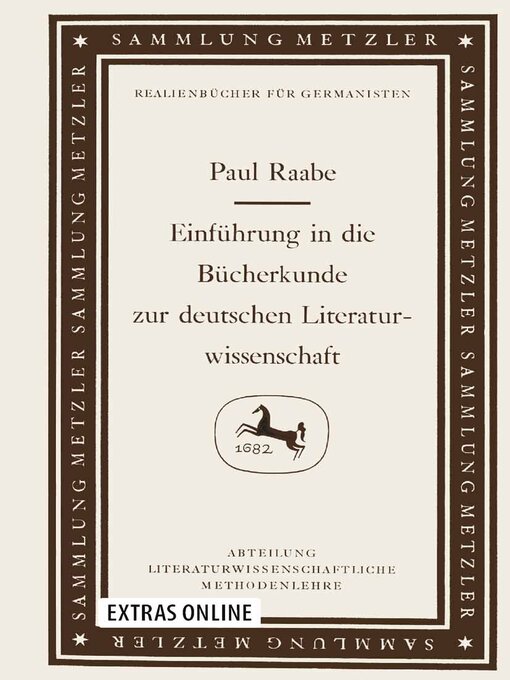 Title details for Einführung in die Bücherkunde zur deutschen Literaturwissenschaft by Paul Raabe - Available